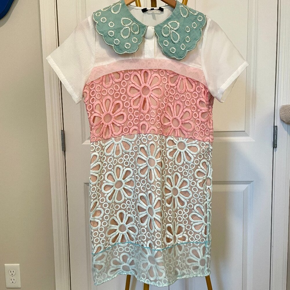 Floral Mini Lace Dress (Size 4)